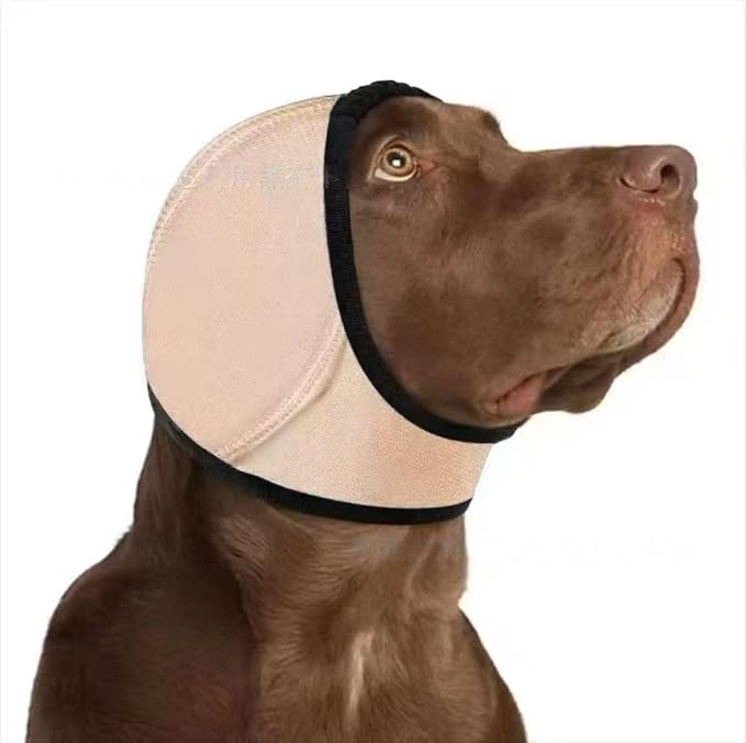 Dog Ear Hematoma Wrap, No Flap Waterproof Ear Cover for Bathing/Swimming, Calming & Noise Reduction