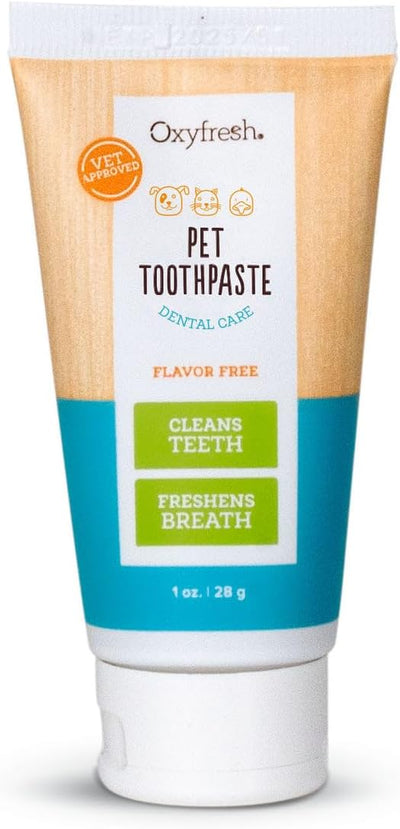 Oxyfresh Cat & Dog Toothpaste, Teeth Cleaning Gel for Plaque, Tartar & Bad Breath, Vet-Approved Pet Dental Care, 1 oz