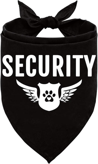 Black Security Dog Bandana - Triangle Scarf for Large Dogs (L), Gift for Dog Lovers