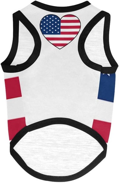 4th of July Vest for Dog American Flag Clothes Small Large Dog Apparel Pet Supplies Shirts (Medium, DLR02)