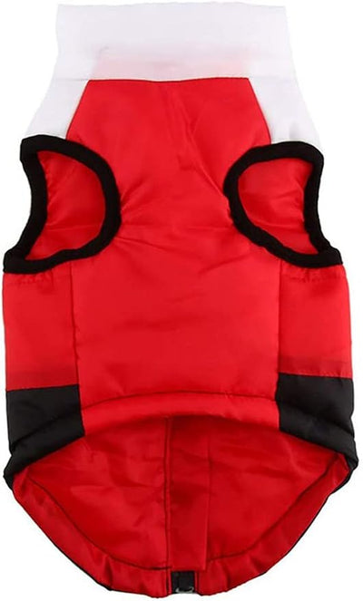 Winter Waterproof Windproof Vest Coat for Cold Weather - Warm Jacket for Small Medium Dogs (Not Suitable for Big Dogs) White/Red/Black L