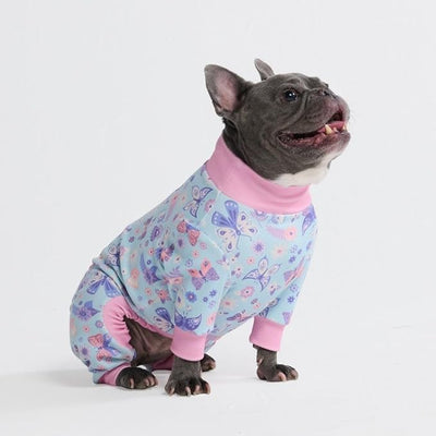 Spark Paws Dog Pajama, Dog Recovery Suit Male, Onesie, Ultra-Soft and 4-Way Stretch, for Small Medium and Large Breed - Butterfly Dreams - XL