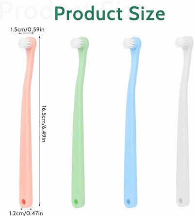 4 Pack Small Dog Toothbrush Pet Toothbrush Cat Tooth Brush Puppy Toothbrush Mini Head Soft Tooth Brush Deep Clean Kit for Puppy,Kitten,Small Dog & Cat,Portable Travel Friendly and Easy to Use