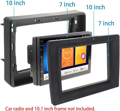 10.1 to 7'' inch Car Frame Fascia Bezel Adapter for Universal 2 Dobule Din Car Radio DVD CD Stereo GPS Navigation