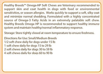 Healthy Breeds Chihuahua Omega HP Fatty Acid Skin and Coat Support Soft Chews 60 Count
