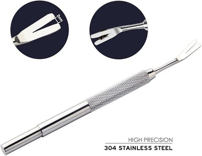 Tick Remover, Tick Removal Tool, Stainless Steel Tick Remover Tool for Dogs/Humans/Cats/Horses, Professional Foam Inserts Tick Remover Set- Includes Tick Tweezers, Tick Fork, Handy Tin, Manual (1 Set)