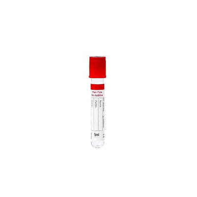 Specimen Collection Tubes 5ml Lab Vacuum Plain Tube for Pet Animals Veterinary Lab Supplies 100 Pcs Wrap Packaging