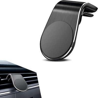 Mobile Phone Navigation Magnetic Bracket, 360 Degree Rotating Car Air Vent Navigation Mount, L-shaped Shockproof Cell Phone Holder, Universal for Any Smartphone and Most Cars (Black)