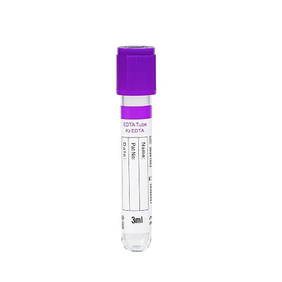 Specimen Collection Tubes 3ml Lab Vacuum EDTA K2 Tube for Pet Animals Veterinary Lab Supplies 100 Pcs Wrap Packaging