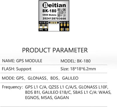 9th Generation Beidou GPS Module Antenna GNSS Racing Drone Flight Controller FPV Unmanned Aerial Vehicle Fixed-Wing BK Series (BK-180)