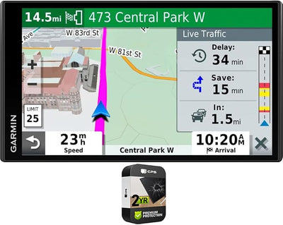 Garmin 010-N2038-02 Drivesmart 65T 6.95 inch GPS Navigator with Traffic and Smart Features (Renewed) | Official USA Partner Model | Bundle with 2 YR CPS Enhanced Protection Pack