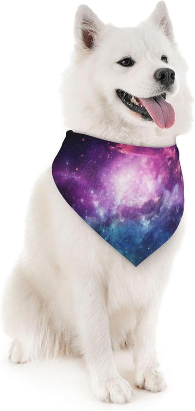 Galaxy Star Abstract Space Blue Purple Dog Bandana Scarf Triangle Bibs Pet Accessories Cat Kerchief