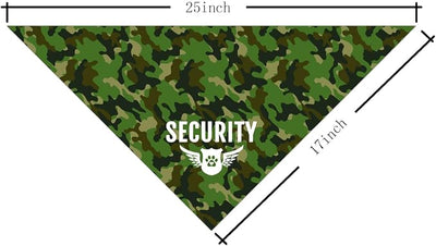 Security Dog Bandana - Camouflage Pet Scarf Accessories, Triangle Scarf, Funny Cute Accessory for Small Medium Large Dogs, Gift for Dog Lover (C32)