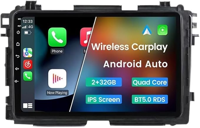 Android Stereo Double Din for Honda Vezel HR-V HRV 2013-2022 Head Unit | Biorunn 9" Wireless Car-Play Android Auto GPS Navi Touch Screen Blue-tooth FM RDS Head Unit, 2GB 32GB ROM