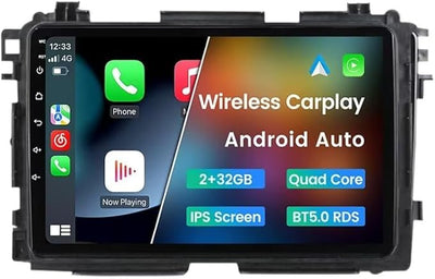 Android Stereo Double Din for Honda Vezel HR-V HRV 2013-2022 Head Unit | Biorunn 9" Wireless Car-Play Android Auto GPS Navi Touch Screen Blue-tooth FM RDS Head Unit, 2GB 32GB ROM