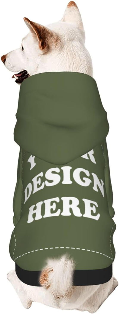 Personalized Dog Hoodie, Custom Dog Costumes for Small Dogs, Holiday Happy Dog Clothes Football Pet Shirt Sweater with Name Number for Girl/Boy Cats/Kitten, SageGreen, L