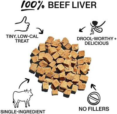 Spot & Tango Beef Liver Dog Training Treats - 100% Beef Liver, Freeze-Dried Dog Snack - Grain & Gluten-Free - for Small, Medium, and Large Dogs - for Puppies Through Seniors