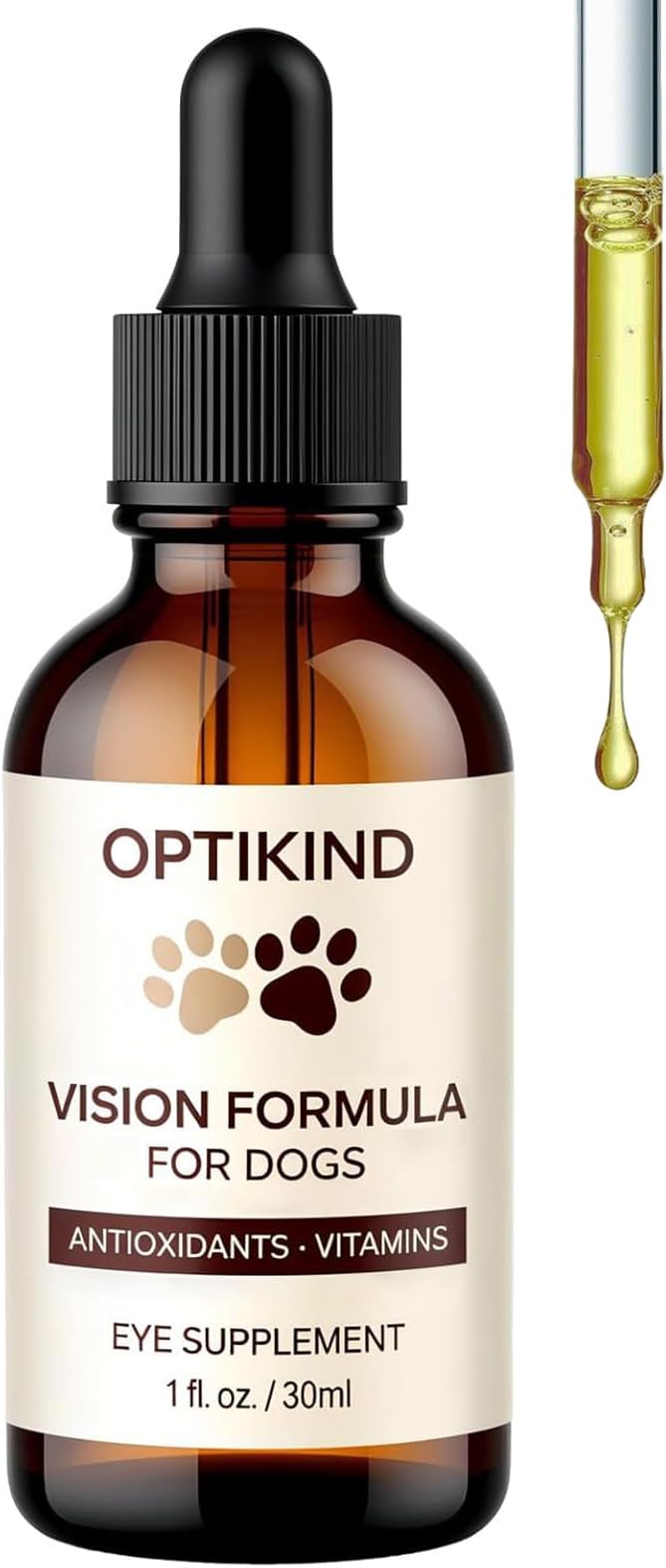 Optikind Vision Drops for Dogs, Dog Drops with Antioxidant Formula, Astaxanthin, Lutein & Omega-3 Oil Added, Daily Wellness Support, Enhance Immunity (60ml) (1)