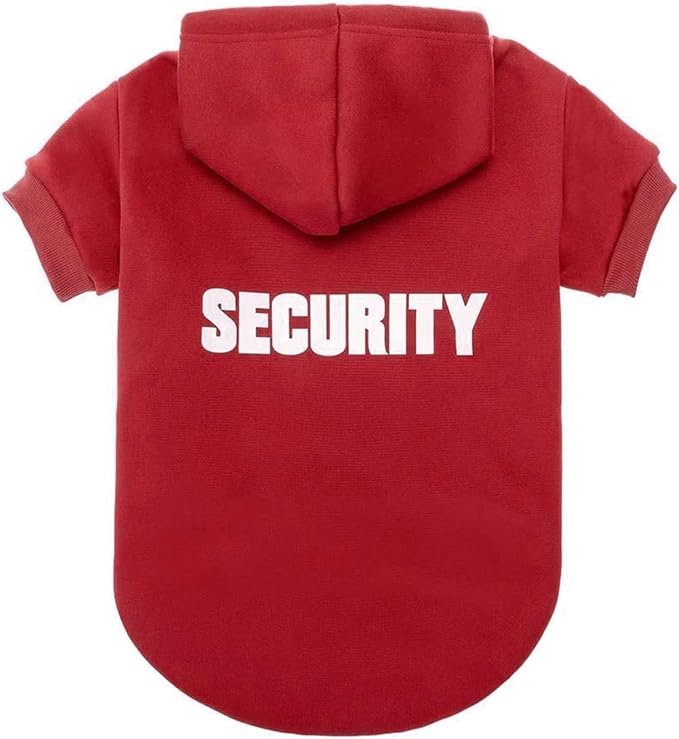 BINGPET Security Dog Hoodies Puppy Sweater Cold Weather Dog Coats Soft Brushed Fleece Pet Clothes Hooded Sweatshirt for Dog Cat