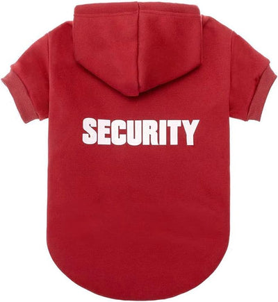 BINGPET Security Dog Hoodies Puppy Sweater Cold Weather Dog Coats Soft Brushed Fleece Pet Clothes Hooded Sweatshirt for Dog Cat