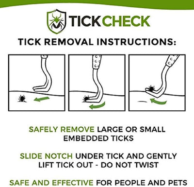 TickCheck Tick Remover Value 3 Pack - Tick Remover Tools + Tick Identification Card - for Humans, Dogs & Cats (5 Sets of 3)