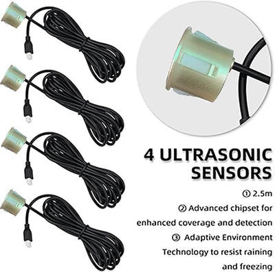 Parking Sensor Kit Backup Sensor Kit Reverse Sensor for Car 20 Color Options for Probes Adjustable Alarm Volume Professional Sensore de Reversa para Carro Safe Driving Assistant（Champagne Gold）