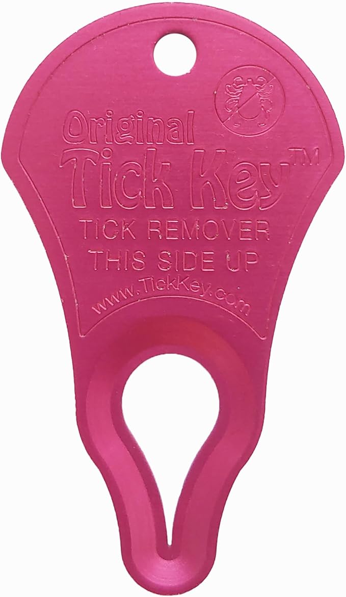 The Original Tick Key - Tick Detaching Device - Portable, Safe and Highly Effective Tick Detaching Tool (Raspberry)