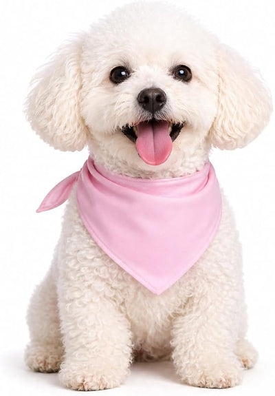 Petitebella Single Color Pet Bandana for Dogs and Cats, Polyester, Pink, Large