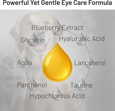 Pet Eye Drops , Cat Eye Drop | Pet Eye Health Formula - Treats & Prevents Eye Diseases in Dogs & Cats (Conjunctivitis, Tear Duct Obstruction, Corneal Ulcers) - Soothing Relief for Irritated Eyes 5 ml