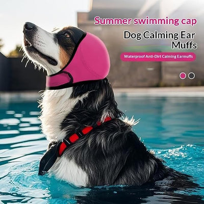 Zenpup Noise Cancelling Ear Wrap, Dog Ear Muffs Noise Protection Firework Thunder Vacuum, Elastic Dog Ear Wrap with Sound-Blocking Rubber Pads, No Shake, Adjustable (Pink, Small)