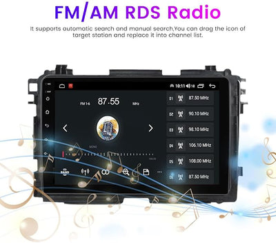 Android Stereo Double Din for Honda Vezel HR-V HRV 2013-2022, 9 Inch Car Radio Wireless Wired Car-Play Android Auto GPS Navigation IPS Touchscreen Blue-Tooth FM AM RDS DSP Head Unit, 2GB RAM 32GB ROM