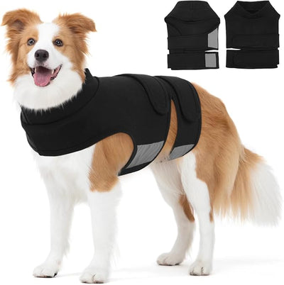 Kuoser Calming Vest for Dogs Anxiety, Adjustable Anxiety Wrap Jacket for Small Medium Large Dogs, Soothing Compression Shirt for Fireworks Thunderstorms Separation Anxiety Travel, L