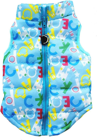 Winter Waterproof Windproof Vest Coat for Small Medium Dogs - Warm Jacket for Cold Weather (Not Suitable for Big Dogs) Blue M