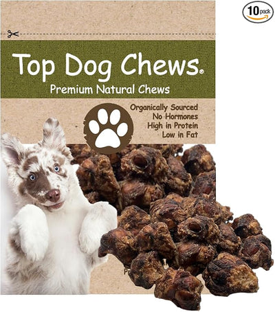 Top Dog Chews – Knee Caps, 10 Count, Dog Beef Chew Bones, Long Lasting Treats for Aggressive Chewers, Perfect for Large Medium, or Small Dogs, Made in USA