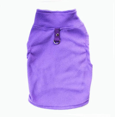 Dog Sweater, Soft Fleece Vest with Leash Ring Pullover Jacket Winter Pet Dog Clothes for Puppy Small Dog Cat Teddy Chihuahua Yorkshire for Christmas (M, Purple)