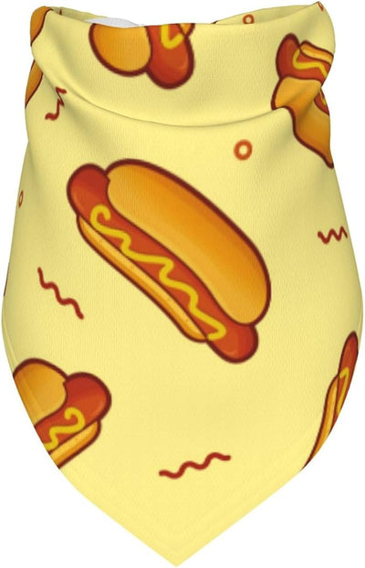 Hot Dog Food Delicious Dog Bandana Scarf Triangle Bibs Pet Accessories Cat Kerchief