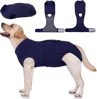 Kuoser Dog Surgery Suit Female Spay, Dog Recovery Suit Male Neuter, Pet Clothes Onesie for Surgery Anti Licking Abdominal Wounds Puppy Surgical Recovery Bodysuit Shirt, Substitute E-Collar & Cone