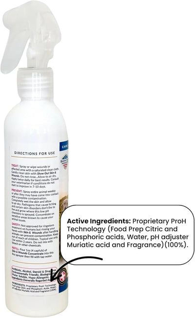 Show Out Skin & Wounds Spray for Dogs — Helps Control Dog Mange & Itchy Skin | Natural Relief for Hot Spots, Ringworm & Dermatitis | Gentle, Vet-Level Care (8 oz)