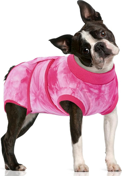 FUAMEY Surgery Recovery Suit for Large Dogs,Dog Surgery Suit Female Spay Male Dogs Neuter Recovery Shirt Dog Onesie Anti Licking Abdominal Wounds Pet Bodysuit Skin Conditions Rose Dye L