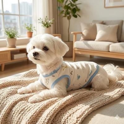 Organic Cotton Dog Clothes – Babywear-Grade Shirt for Sensitive Skin | Made in Korea (X-Large, Animals)