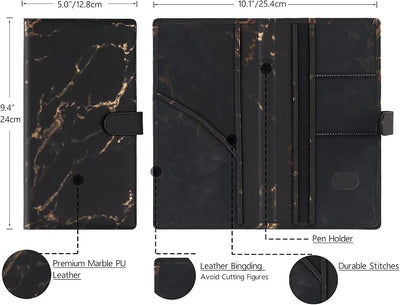 TOURSUIT Car Registration and Insurance Card Holder, Vehicle License Document Glove Box Compartment Organizer, Interior Car Accessories for Women Men (Marble Black)