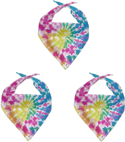 KEIAHUAN Rainbow Tie Dye Dog Bandana Washable Reversiable Bandanas Abstract Spiral Rainbow Colorful Dog Bib Scarf for Small Medium Large Dogs and Cats