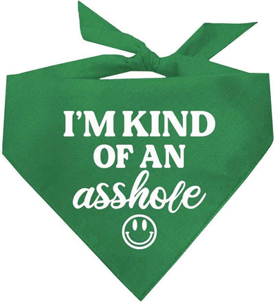 I'm Kind of an A (Problem) Dog Bandana | 100% Cotton Adjustable Triangle | Made in USA | Do Not Pet | Funny Warning for Reactive or Moody Dogs |Green, X-Small (31)