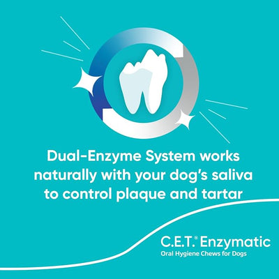 Virbac C.E.T.® Enzymatic Oral Hygiene Chews for Dogs, X Small - Plaque & Tartar Control - Single Layer Beefhide with Exclusive Dual-Enzyme System & Tasty Chicken Flavor - Easy to Give Dog Dental Chew