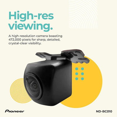 Pioneer ND-BC010 Rearview Camera - Universal Backup Camera, 155 Degree Wide Angle View, High Resolution Images, Clear Night Vision, Flexible Installation, Compatible with Pioneer in-Dash Receivers