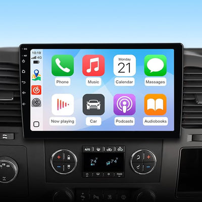 Junsun 4Core 64GB ROM Car Radio Stereo for Chevy Chevrolet Silverado 2007-2013 Tahoe Equinox GMC Sierra Yukon with Android 13 CarPlay Android Auto Bluetooth 5GHz WiFi