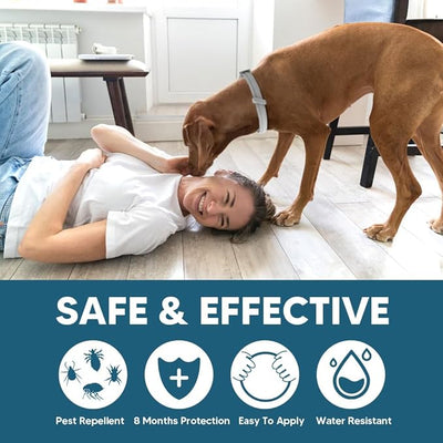 NJKPUYT Flea Collar for Dogs, Tick and Flea Collar for Dogs, Dog Tick Collar, Dog Flea Collars, Flea Collar for Large Dogs, Plant-Based Protection,Easy to Use,Lasts Up to 8 Months – 2 Pack
