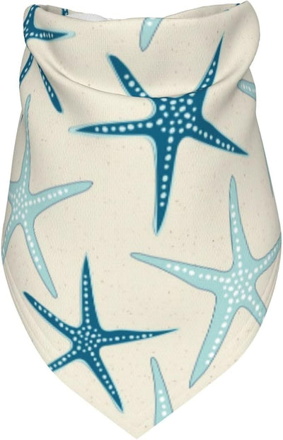 Nautical Starfish Beach Coastal Sea Beachy Funny Colorful Nave Blue Dog Bandana Scarf Triangle Bibs Pet Accessories Cat Kerchief