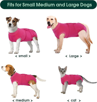 Kuoser Dog Surgery Suit Female Spay, Dog Recovery Suit Male Neuter, Pet Clothes Onesie for Surgery Anti Licking Abdominal Wounds Puppy Surgical Recovery Bodysuit Shirt, Substitute E-Collar & Cone