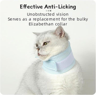 Cat Neck Brace Cover - Breathable Elizabethan Collar for Post-Surgery Recovery Anti-Lick Wound Adjustable Protective Cervical Cone for Small Medium Large Dogs Cats (Neck Girth 11.0-13.8" Depth3.9